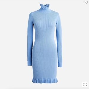 JCREW (NEW WITH TAGS) Supersculpt ruffleneck mini sweater-dress